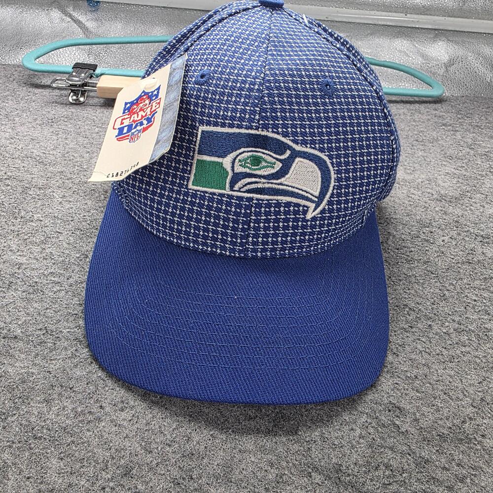 Vintage Seattle Seahawks Hat Snap Back Mens One Size Blue NFL Football Logo 7